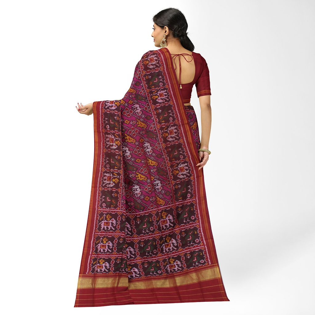 Hancrafted Semi Ikat Silk Patola Saree