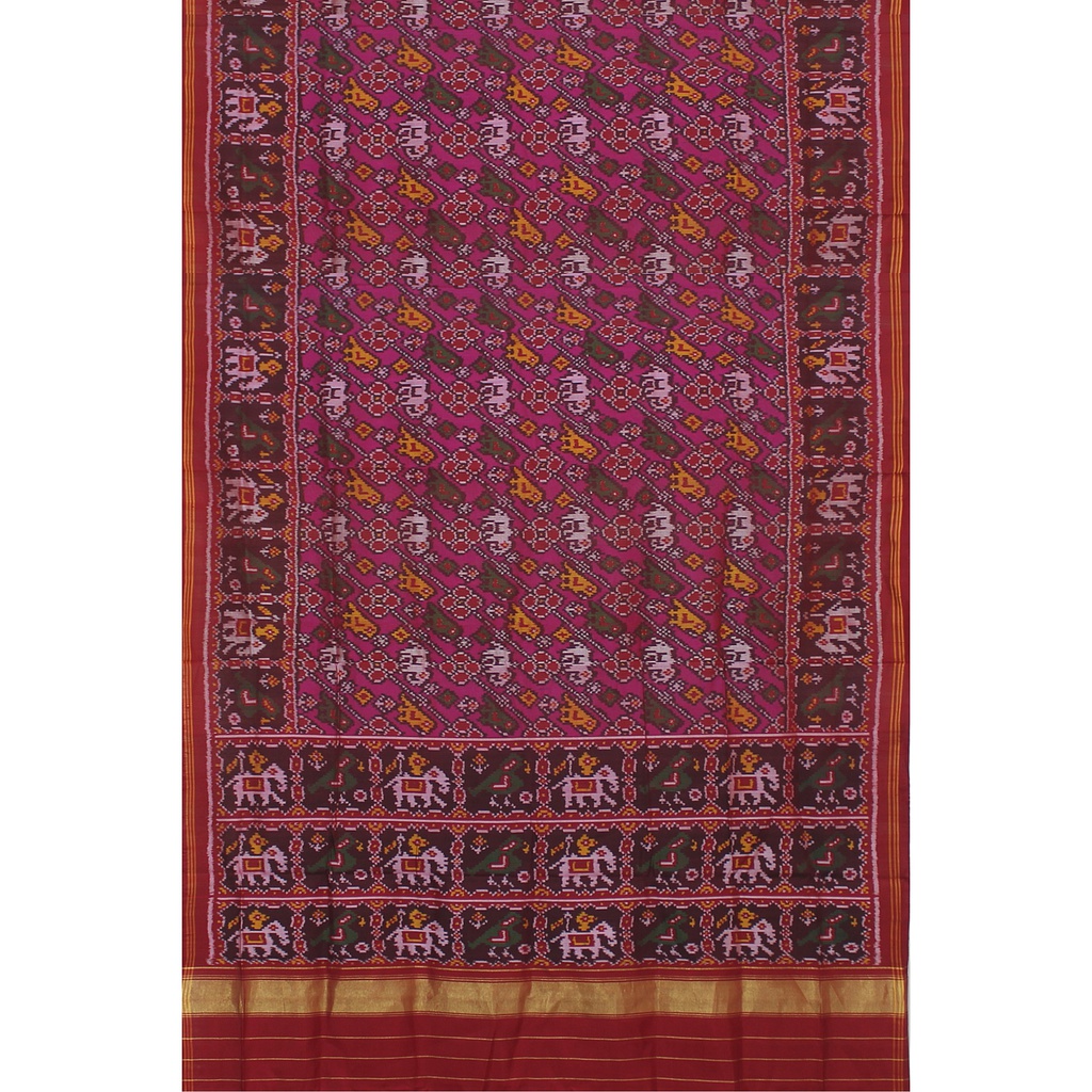 Hancrafted Semi Ikat Silk Patola Saree