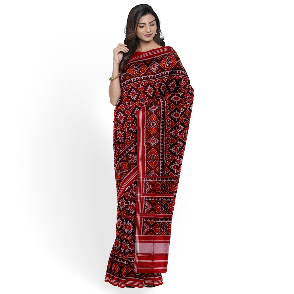 Hancrafted Semi Ikat Silk Patola Saree