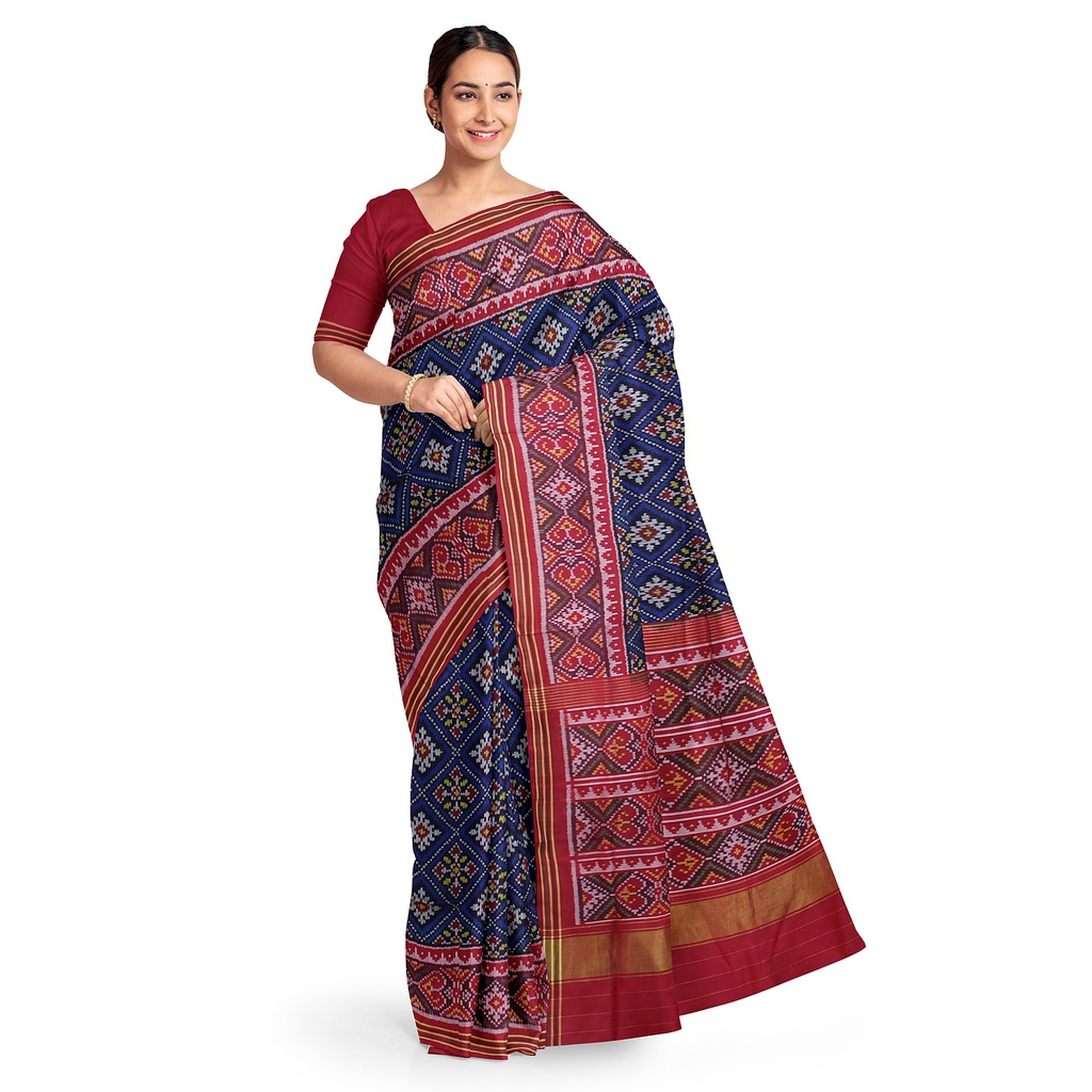 Hancrafted Semi Ikat Silk Patola Saree