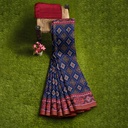 Hancrafted Semi Ikat Silk Patola Saree