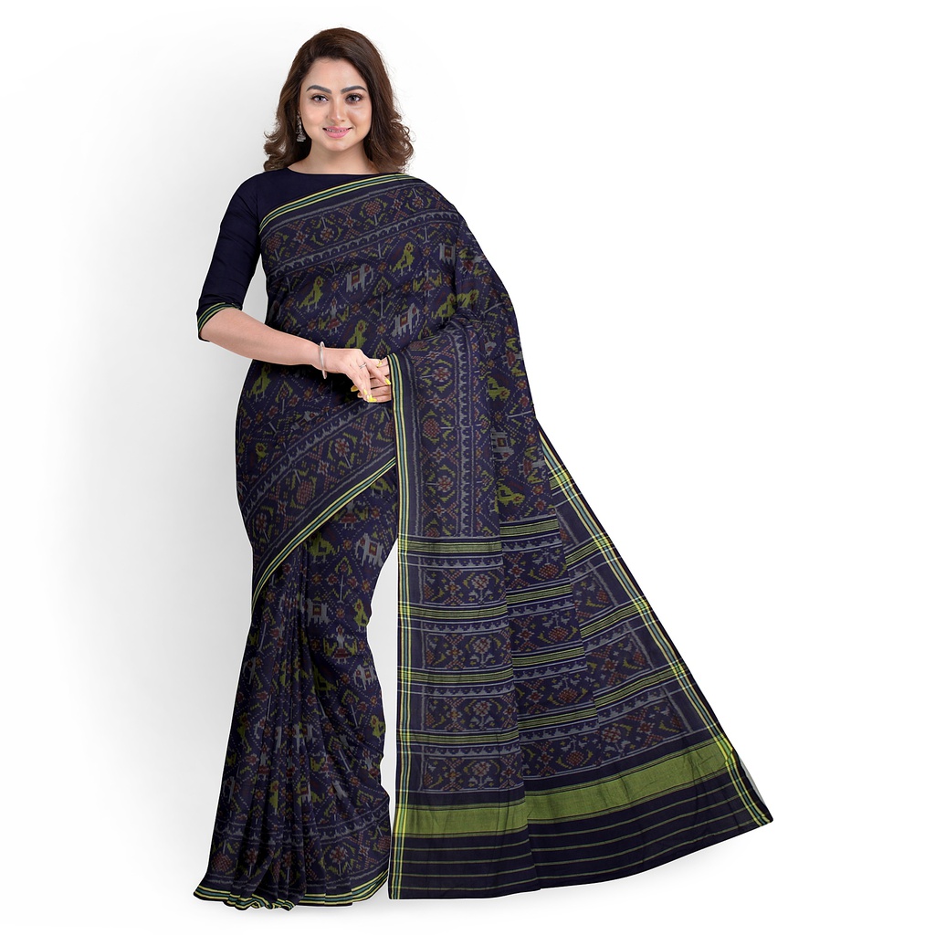 Hancrafted Single Ikat Cotton Saree