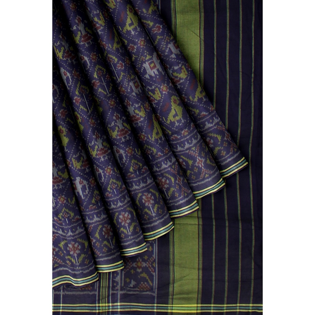 Hancrafted Single Ikat Cotton Saree