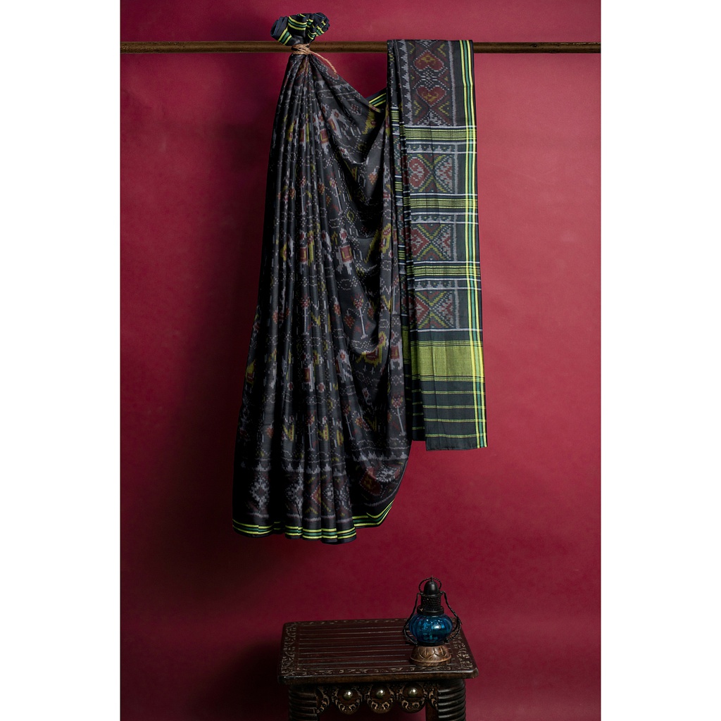 Hancrafted Single Ikat Cotton Saree