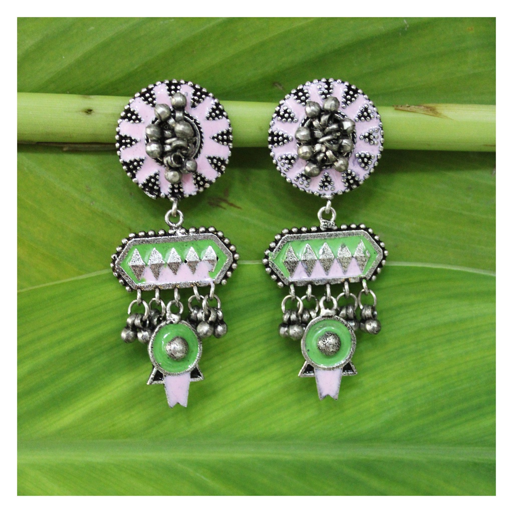 Handcrafted German Silver Oxidized Earrings