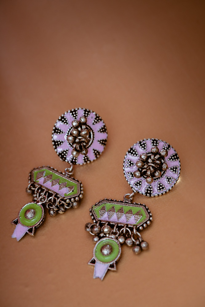 Handcrafted German Silver Oxidized Earrings