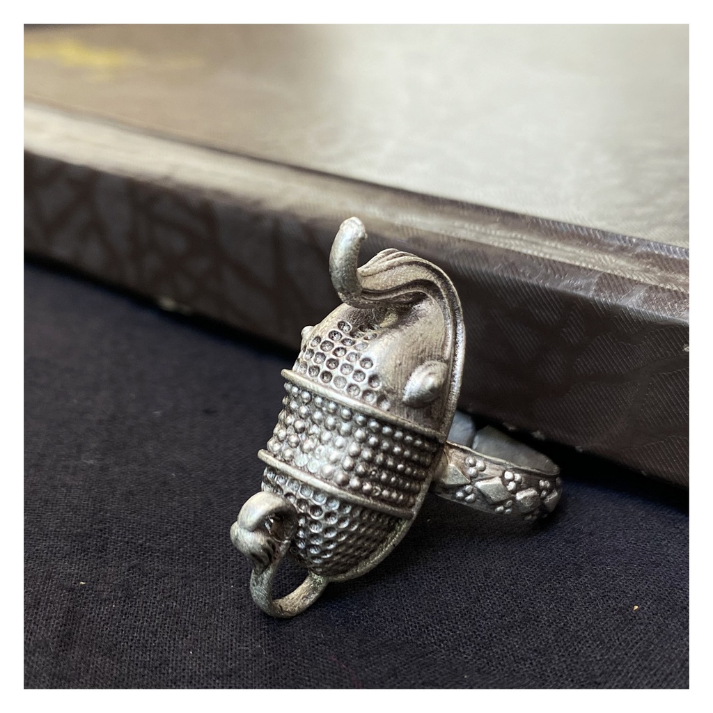 Handcrafted German Silver Oxidized Ring