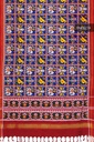 Handwoven Blue and Red Double Ikat Patola Dupatta