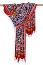 Handwoven Blue and Red Double Ikat Patola Dupatta