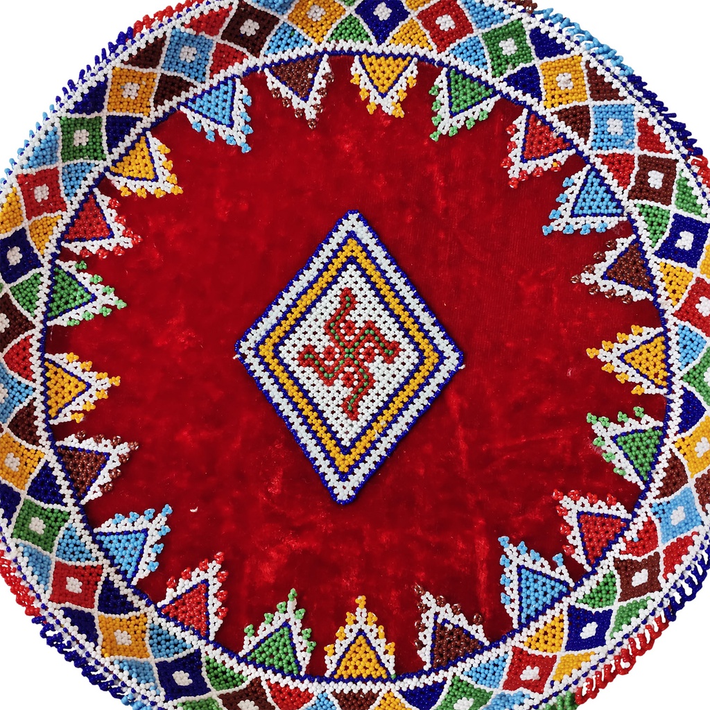 Handmade Decorative Beadwork Metal Pooja Thali