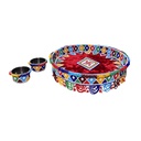Handmade Decorative Beadwork Metal Pooja Thali