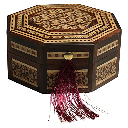 Handmade Sadeli Work Wooden Octagonal Box