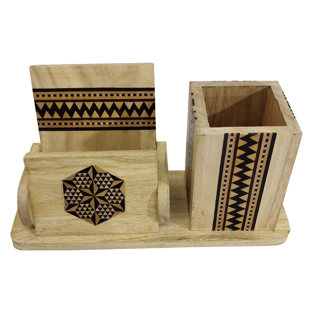 Handmade Sadeli Work Wooden Pen stand