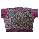 Purple Mashru Long Kurta with Block Printed Koti [Size : XXL]