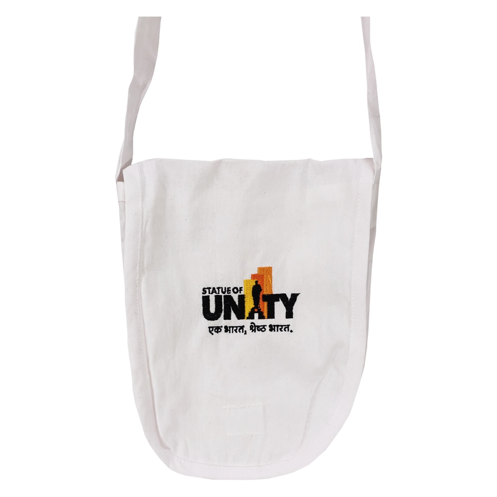 Handmade White Statue of Unity Sling Bag