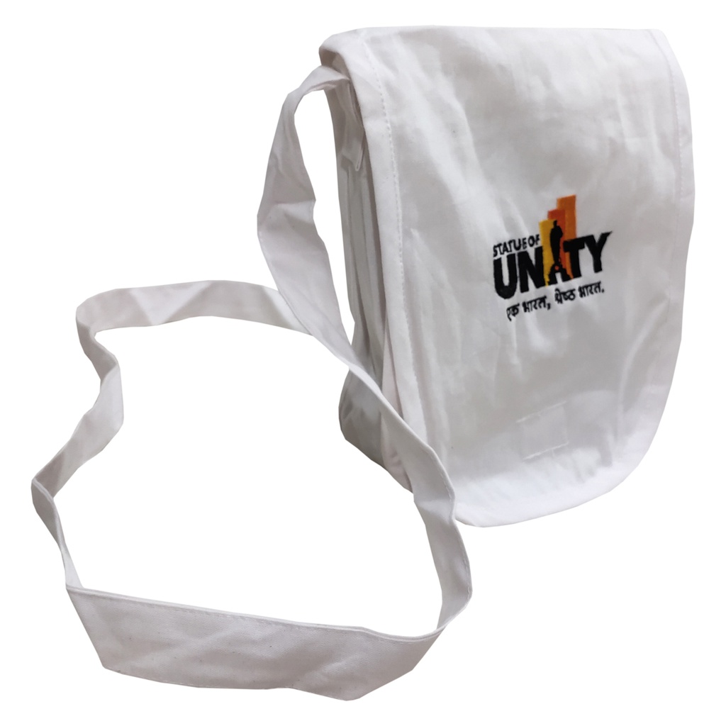 Handmade White Statue of Unity Sling Bag
