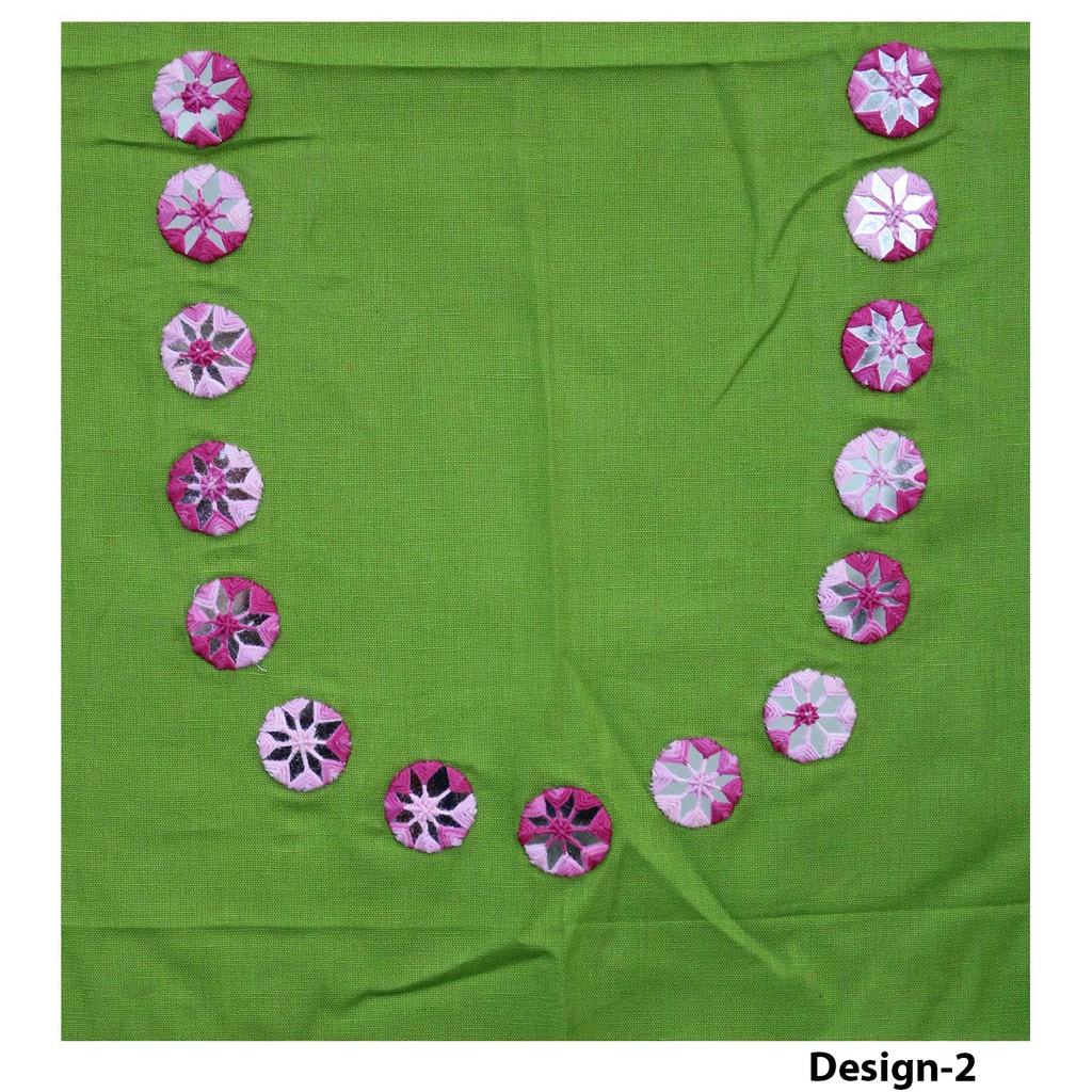 Handmade Cotton Mirror Work Kurti Material