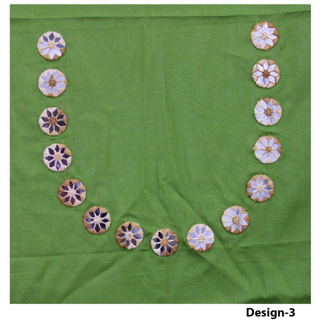 Handmade Cotton Mirror Work Kurti Material