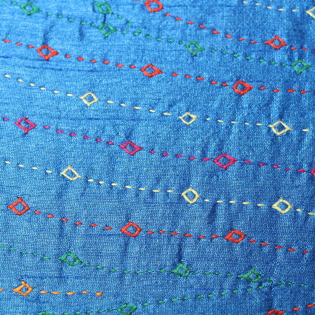 Handcrafted Blue Embroidered Clutch