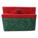 Handcrafted Green Embroidered Clutch