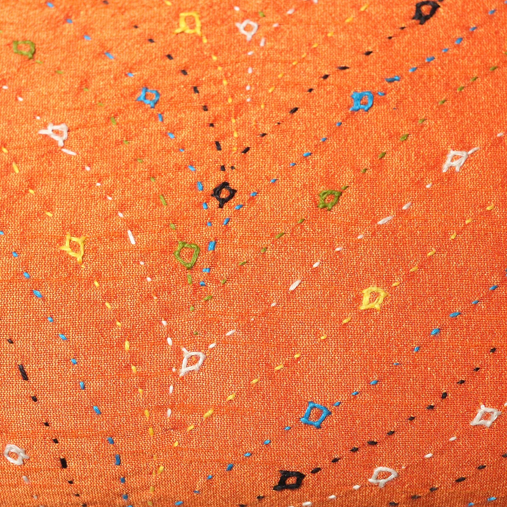 Handcrafted Orange Embroidered Clutch