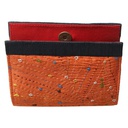 Handcrafted Orange Embroidered Clutch