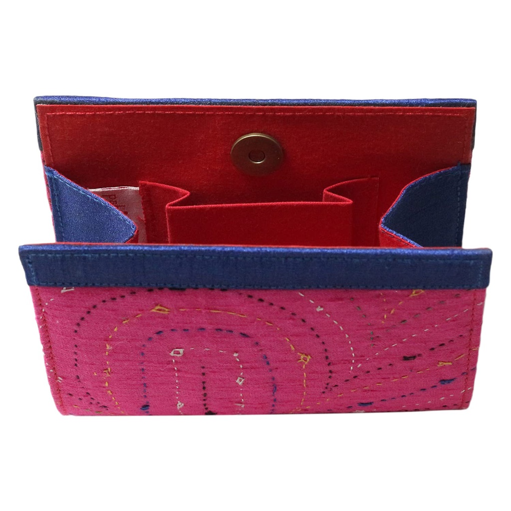 Handcrafted Pink Embroidered Clutch