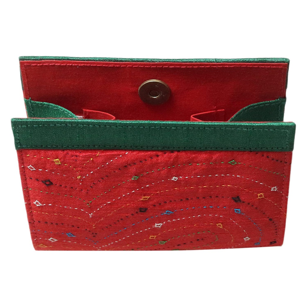 Handcrafted Red Embroidered Clutch