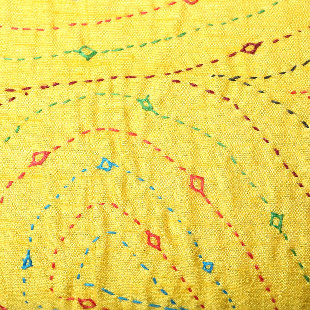 Handcrafted Yellow Embroidered Clutch
