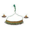 Handmade Green Beaded Choker Necklace Set