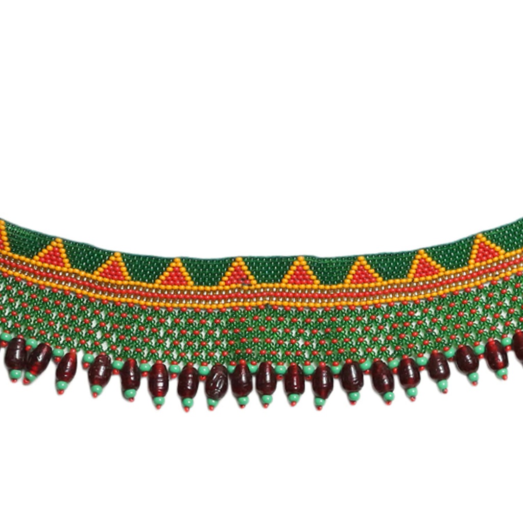 Handmade Green Beaded Choker Necklace Set