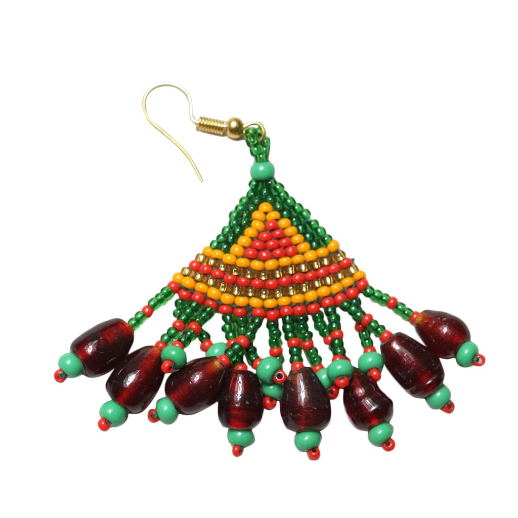 Handmade Green Beaded Choker Necklace Set