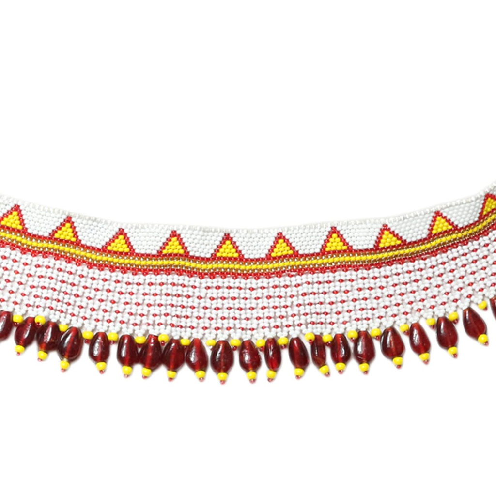 Handmade White Beaded Choker Necklace Set