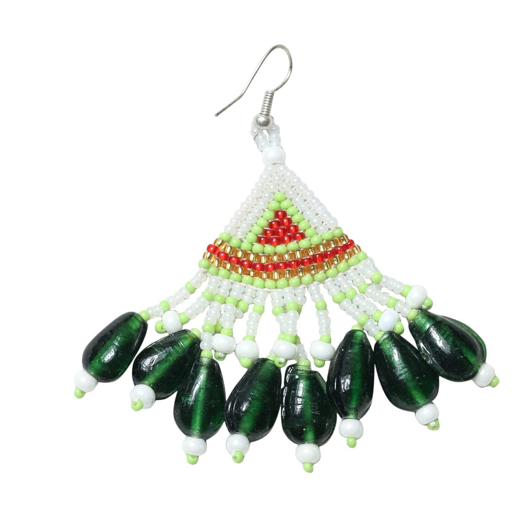 Handmade White Beaded Choker Necklace Set