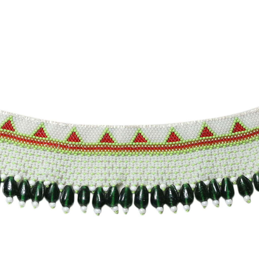 Handmade White Beaded Choker Necklace Set