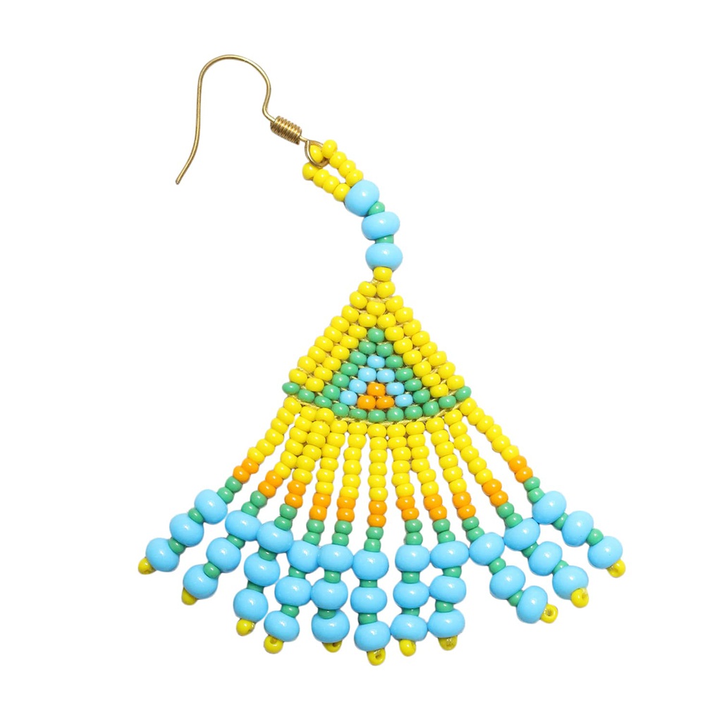 Handmade Yellow Beaded Choker Necklace Set