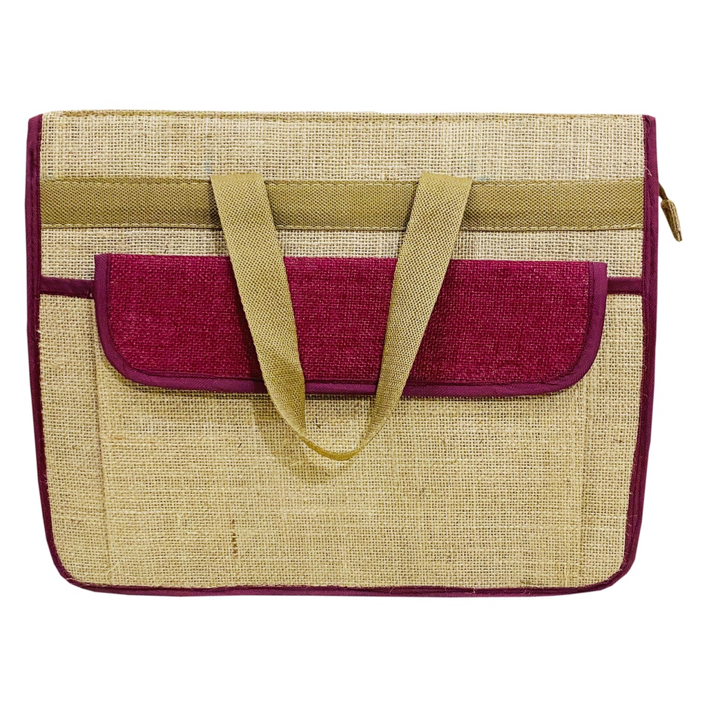 Plain Shopping Jute Hand Bag / Sling Bag with Zip