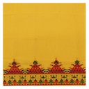 Yellow Hand Embroidered Unstitched Blouse Material