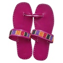 Magenta Handstitched Leather Flats
