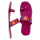 Magenta Handstitched Leather Flats