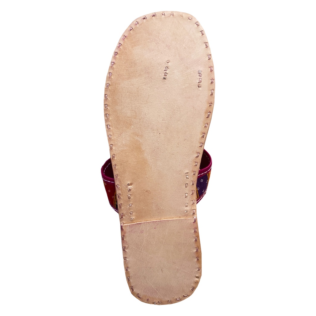 Magenta Handstitched Leather Flats