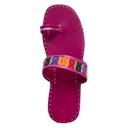 Magenta Handstitched Leather Flats