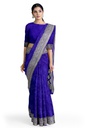 Blue Georgette Banarasi Hand Dyed Bandhani Saree