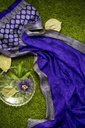 Blue Georgette Banarasi Hand Dyed Bandhani Saree