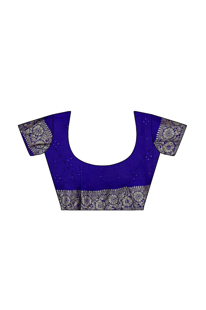 Blue Georgette Banarasi Hand Dyed Bandhani Saree