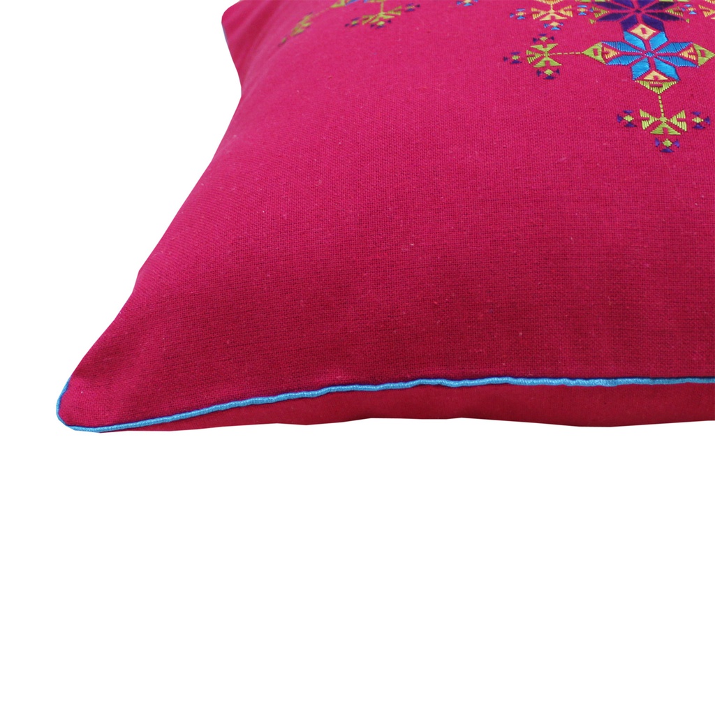 Multicolor Hand Embroidered Cushion Cover