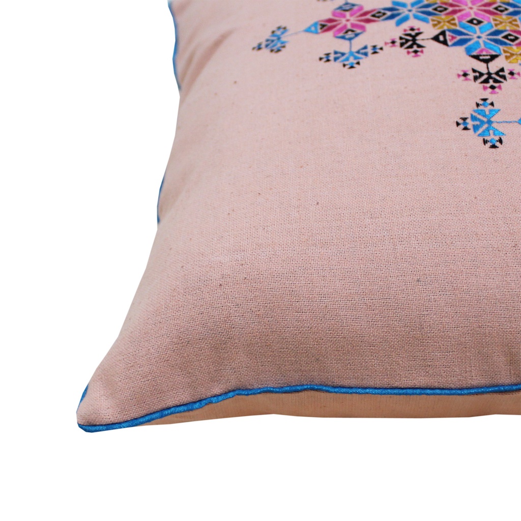 Multicolor Hand Embroidered Cushion Cover