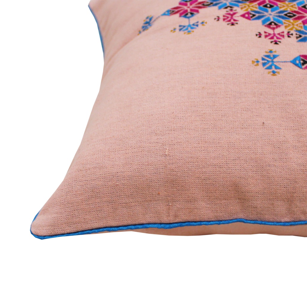 Multicolor Hand Embroidered Cushion Cover