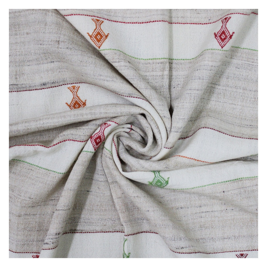 Off White Handwoven Men's Woolen Shawl