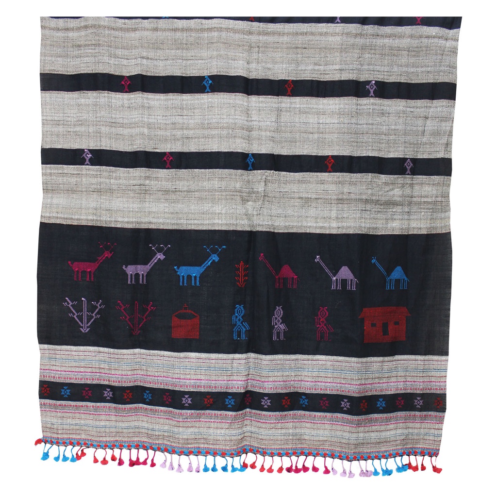Off White Handwoven Men's Woolen Shawl